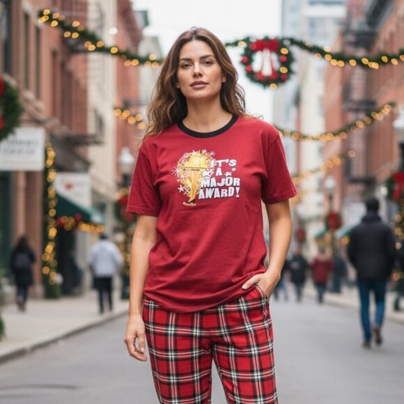 A Christmas Story "It's a Major Award!" Graphic Tee Top XL Red 41J - Picture 2 of 11